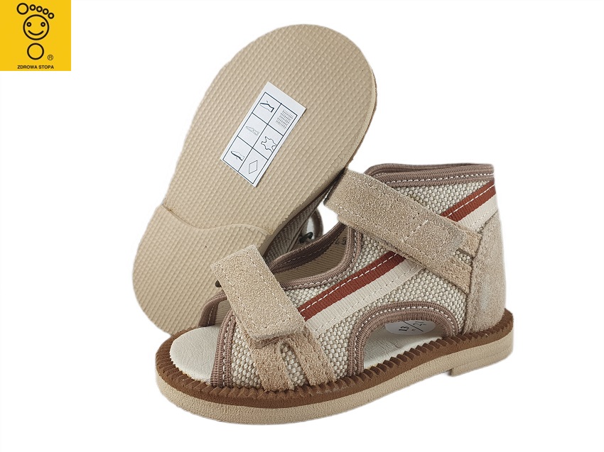 8-13-BS191/A MAJA BEŻ zamszowo lniane taśma ortopedyczne profilaktyczne kapcie sandałki dziecięce przedszk. 21-33 buty Postęp 8-13-BS191/A MAJA BEŻ zamszowo lniane taśma ortopedyczne profilaktyczne kapcie sandałki dziecięce przedszk. 21-33 buty Postęp