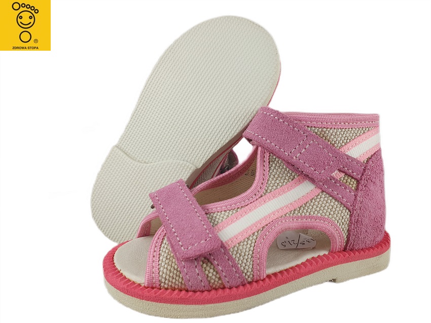 8-13-BS191/A MAJA jasno różowe lniane ortopedyczne profilaktyczne kapcie sandałki dziecięce przedszk. 21-25 buty Postęp 8-13-BS191/A MAJA jasno różowe lniane ortopedyczne profilaktyczne kapcie sandałki dziecięce przedszk. 21-25 buty Postęp