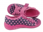 1-251X038 TiM różowe czarne  w kropki półtrampki na rzep kapcie buciki obuwie dziecięce buty Befado 25-30 - galeria - foto#3