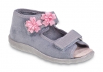 01-242 502P002 FLEXI szare z kwiatkami sandałki kapcie buciki obuwie wcz.dziecięce buty Befado Papi  18-25 - galeria - foto#2