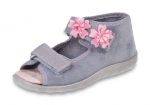 01-242 502P002 FLEXI szare z kwiatkami sandałki kapcie buciki obuwie wcz.dziecięce buty Befado Papi  18-25 - galeria - foto#3