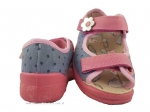 20-969X093 MAX JUNIOR różowo szare w kropki sandałki kapcie, obuwie dziecięce profilaktyczne Befado 25-30 - galeria - foto#2