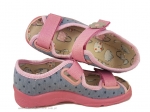 20-969X093 MAX JUNIOR różowo szare w kropki sandałki kapcie, obuwie dziecięce profilaktyczne Befado 25-30 - galeria - foto#3