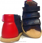 8-1014B granatowo czerwone buty-sandałki-kapcie profilaktyczne ortopedyczne przedszk. 26-30  AURELKA - galeria - foto#2