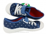 1-251X060 Tim niebieskie w kropki  półtrampki na rzep kapcie buciki obuwie dziecięce buty Befado 25-30 - galeria - foto#3