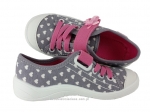 1-251X061 Tim szaro różowe w serduszka półtrampki na rzep kapcie buciki obuwie dziecięce buty Befado 25-30 - galeria - foto#3