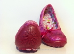 1-980X057 NELLY błyszcząco różowe  balerinki czółenka baletki fasolki buciki obuwie dziewczęce BEFADO - galeria - foto#2