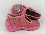 0-110P231 SPEEDY różowe w kropki z kotkiem kapcie buciki obuwie dziecięce poniemowlęce Befado  18-26 - galeria - foto#3