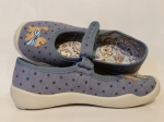 1-114X175 BLANCA niebieskie w kropki z pieskiem balerinki czółenka dziewczęce kapcie-buciki obuwie dziecięce  Befado  25-30 - galeria - foto#3