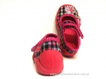 0-109P061 SPEEDY różowe w kratkę kapcie buciki czółenka obuwie dziecięce poniemowlęce Befado  18-26 - galeria - foto#2