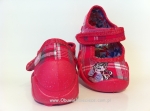 0-109P074 SPEEDY różowe w kratkę konik kapcie buciki czółenka obuwie dziecięce poniemowlęce Befado  18-26 - galeria - foto#2