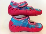 0-109P076 SPEEDY różowo niebieskie w kratkę wróżka kapcie buciki czółenka obuwie dziecięce poniemowlęce Befado  18-26 - galeria - foto#3