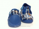0-110P131 SPEEDY ciemno niebieskie w kratkę kapcie-buciki obuwie dziecięce poniemowlęce Befado - galeria - foto#2