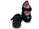 0-109P146 SPEEDY czarny z kokardką kapcie buciki czółenka obuwie dziecięce poniemowlęce Befado  18-26 - galeria - foto#2