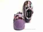 0-110P123 SPEEDY fioletowe w kratkę kapcie na klamerkę buciki obuwie dziecięce poniemowlęce Befado  18-26 - galeria - foto#2