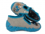 0-110P280 SPEEDY szaro turkusowe ze spychaczem kapcie buciki obuwie dziecięce poniemowlęce Befado  18-26 - galeria - foto#3