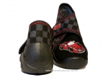 0-112P128 SPEEDY szaro czarne z wyścigówką kapcie buciki obuwie dziecięce na rzep poniemowlęce Befado  18-26 - galeria - foto#2