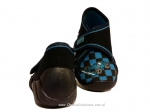 0-112P129 SPEEDY granatowo czarne z wyścigówką kapcie buciki obuwie dziecięce na rzep poniemowlęce Befado  18-26 - galeria - foto#2