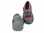 0-190P075 SPEEDY szaro różowe z kokardką kapcie buciki obuwie dziecięce poniemowlęce Befado  18-26 - galeria - foto#2