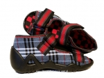 01-250P025 SNAKE czarno czerwone w kratkę sandalki kapcie buciki obuwie dziecięce wcz.dziecięce buty Befado Snake - galeria - foto#3