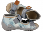 01-250P045 SNAKE szare sandalki z wkładką skórzaną kapcie buciki obuwie dziecięce wcz.dziecięce buty Befado Snake - galeria - foto#3