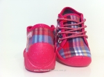 03-130P036 SPEEDY różowe w kratkę kapcie sznurowane buciki obuwie buty dla dziecka wcz.dziecięce  Befado  18-23 - galeria - foto#2