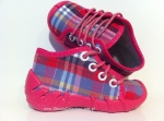 03-130P036 SPEEDY różowe w kratkę kapcie sznurowane buciki obuwie buty dla dziecka wcz.dziecięce  Befado  18-23 - galeria - foto#3