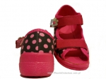 20-969X077 MAX JUNIOR różowo czarne w kropki sandałki kapcie, obuwie dziecięce profilaktyczne Befado 25-30 - galeria - foto#2