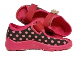20-969X077 MAX JUNIOR różowo czarne w kropki sandałki kapcie, obuwie dziecięce profilaktyczne Befado 25-30 - galeria - foto#3