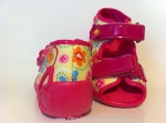 01-242P028 PAPI różowo żółte w kwiatki sandałki kapcie buciki obuwie wcz.dziecięce buty Befado Papi  18-25 - galeria - foto#2