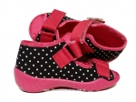 01-242P034 PAPI różowo granatowe w kropki sandałki kapcie buciki obuwie wcz.dziecięce buty Befado Papi  18-25 - galeria - foto#3