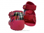 01-242P035 PAPI różowe w kratę sandałki kapcie buciki obuwie wcz.dziecięce buty Befado Papi  18-25 - galeria - foto#2