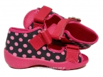 01-242P038 PAPI czarny w różowe kropki sandałki kapcie buciki obuwie wcz.dziecięce buty Befado Papi  18-25 - galeria - foto#3