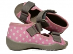 01-242P046 PAPI szaro różowe w serduszka sandałki kapcie buciki obuwie wcz.dziecięce buty Befado Papi  18-25 - galeria - foto#3