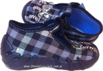 0-110P186 SPEEDY granatowo niebieska kratka kapcie buciki obuwie dziecięce poniemowlęce Befado  18-26 - galeria - foto#3