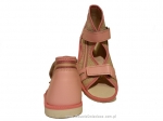 8-BS191/B MAJA różowo lniane licowe ortopedyczne profilaktyczne kapcie sandałki dziecięce przedszk. 22-29 buty Postęp - galeria - foto#2