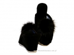 61-Puszek-czbz czarne kapcie eleganckie pantofle papucie dziewczęce damskie z puszkiem BISBUT  35-40 - galeria - foto#2