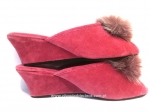 61-Puszek-RŻ różowe eleganckie kapcie pantofle papucie dziewczęce damskie z puszkiem BISBUT  35-40 - galeria - foto#3
