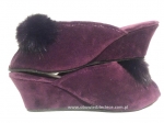 61-Puszek-ŚL sliwkowe eleganckie kapcie pantofle papucie dziewczęce damskie z puszkiem BISBUT  35-40 - galeria - foto#3