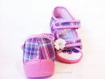 0-13-112 fioletowo różowe w kratkę sandałki kapcie obuwie wcz.dziecięce  buty Renbut  19-25 - galeria - foto#2