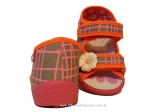 0-13-112 szaro różowo pomarańczowe w kratę  sandałki kapcie obuwie wcz.dziecięce  buty Renbut  19-25 - galeria - foto#2