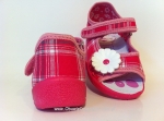 0-13-138L różowe w kratkę sandałki kapcie wcz.dziecięce buty Renbut - galeria - foto#2