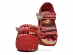20-33-378 różowe bordo kratka motyl  sandałki - sandały profilaktyczne  - kapcie obuwie dziecięce Renbut  26-30 - galeria - foto#2