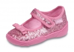0-802P076 MAXI eleganckie różowe z cekinami balerinki kapcie buciki obuwie wcz.dziecięce  BEFADO  18-26 - galeria - foto#1