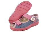 20-969X093 MAX JUNIOR różowo szare w kropki sandałki kapcie, obuwie dziecięce profilaktyczne Befado 25-30 - galeria - foto#1