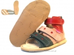 8-1003B czerwono beżowo granatowe buty-sandałki-kapcie profilaktyczne ortopedyczne przedszk. 26-30  AURELKA - galeria - foto#1
