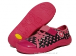 21-251Y038 TIM różowo czarne w kropki półtrampki na rzep kapcie-buciki obuwie dziecięce na rzep BEFADO - galeria - foto#1
