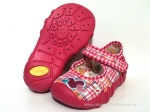 0-109P041 SPEEDY różowe w kratkę  kapcie-buciki-czółenka-obuwie dziecięce poniemowlęce Befado  20-25 - galeria - foto#1