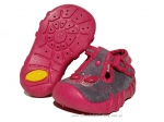 0-110P207 SPEEDY szaro różowe kapcie-buciki-obuwie dziecięce poniemowlęce Befado  18-26 - galeria - foto#1