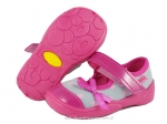 0-209P016 Maxi szaro różowe w kropki balerinki kapcie buciki czółenka na rzep obuwie dziecięce poniemowlęce Befado  20-25 - galeria - foto#1